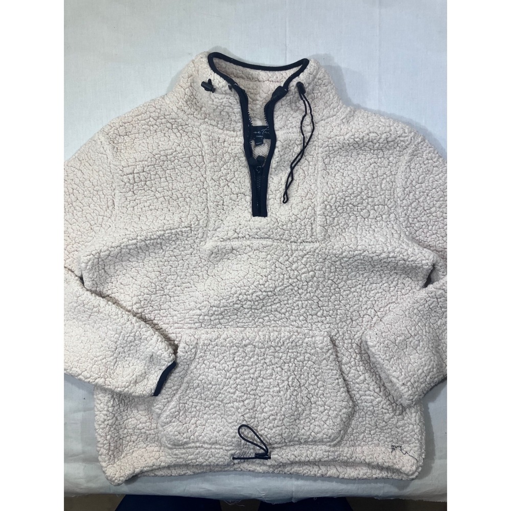 LOVE TREE Womens Sherpa Fleece Pullover Jacket Teddy Bear Tan Small